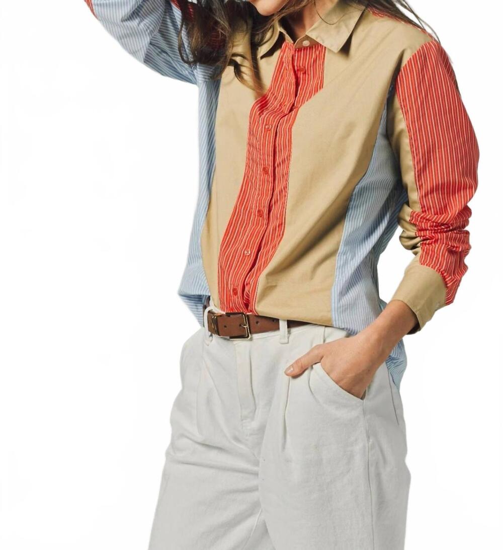 NEW THE SHIRT the boyfriend shirt in tae/red/blue